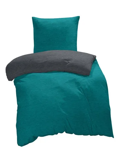 One Home Bettwäsche Melange Flanell, 2-teilig, modern - Kuschelige Flanellbettwäsche in modernem Design, ideal für den Winter. Enthält einen Bettbezug (135 x 200 cm) und einen Kissenbezug (80 x 80 cm). Formstabil und pflegeleicht, sorgt für ein angenehmes Schlafklima.