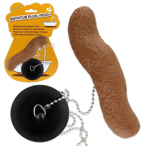 Badewannenstöpsel Scheisshaufen Scheiße Kacke Kot Wurst Abfluss Stopfen Stöpsel