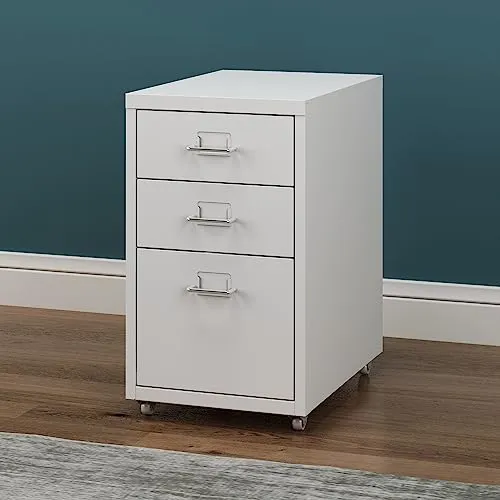 [en.casa] Rollcontainer Kökar - Mobiler Schubladenschrank mit 3 Schubladen - Schubladenboxen, robust und mobil mit 4 Rollen für flexible Raumanpassungen im Büro oder Homeoffice.