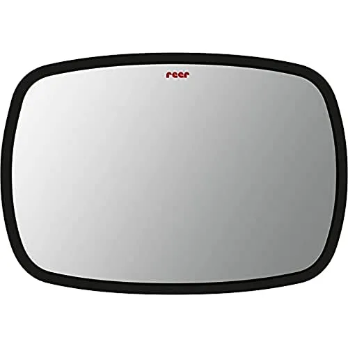 Reer 86031 BabyView Auto-Sicherheitsspiegel - Rücksitzspiegel für Babys mit extra großer, gewölbter Spiegelfläche für maximalen Sichtradius. Einfach an Kopfstützen zu montieren, sorgt für Sicherheit und Sicht auf Ihr Baby während der Fahrt.