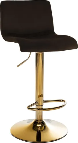 DELUKE Barhocker PESAN Samt Braun 39x36x83cm Gold