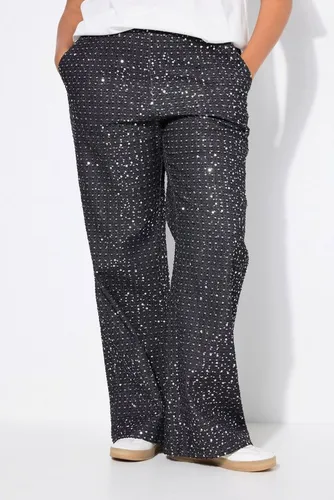 Studio Untold Schlupfhose Hose in Jeans-Optik Wide Legs Pailletten Glitzer