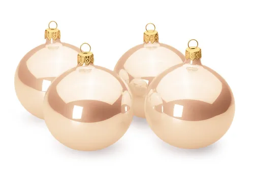 SIKORA Weihnachtsbaumkugel Kugeln Essentials aus Glas Hochglanz 6 Farben 3 Größen, Besondere Weihnachtskugeln für ein sinnliches Weihnachtsfest