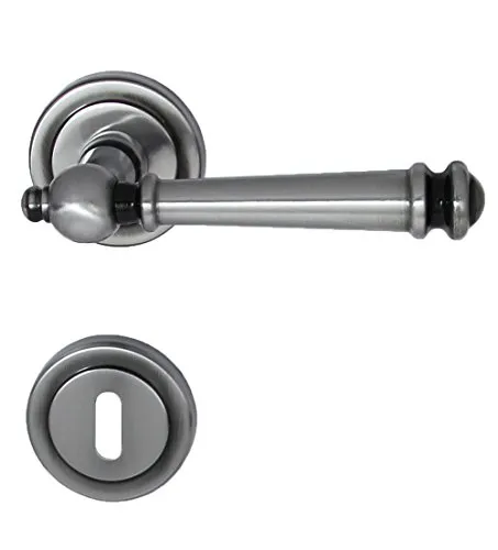 Massiv Messing Türbeschlag Kos R BB Stahlgrau Türdrücker Türklinke