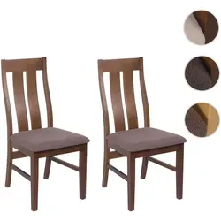 Mendler 2er-Set Esszimmerstuhl HWC-M58, taupe - Esszimmerstühle aus massivem Gummibaumholz mit hoher Rückenlehne, weicher Polsterung für optimalen Sitzkomfort und bis zu 150 kg Belastbarkeit, ideal für Küche und Wohnzimmer.