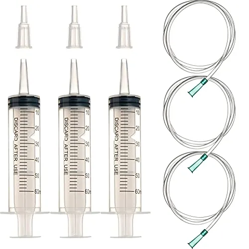 Großer Spritzen mit Schlauch für Wissenschaftliche Labore, Gartenbewässerung, Industrie (60ml, Count, 3.0)