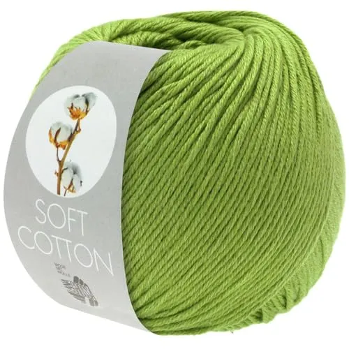 LANA GROSSA Soft Cotton | Weiches Baumwollgarn für kreative Projekte - Hochwertiges Handstrickgarn aus 70% Baumwolle und 30% Polyacryl, ideal für vielseitige Strick- und Häkelarbeiten. Pflegeleicht und langlebig, perfekt für Bekleidung und Accessoires.