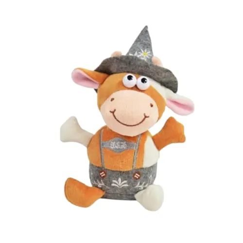 Kögler 75624 - Labertier Kuh Liesl, ca. 18,5 cm groß, nachsprechendes Plüschtier mit Wiedergabefunktion, plappert alles witzig nach und bewegt sich, batteriebetrieben