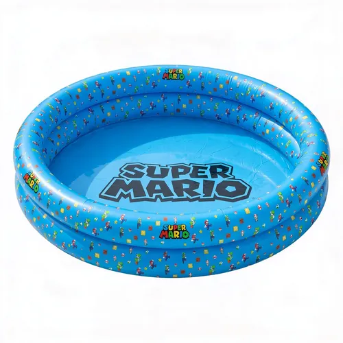 Planschbecken Super Mario 150cm für Kinder - Buntes 2-Ring Planschbecken für den Garten, ideal für Kinder mit einer Größe von 150 cm. Perfekt für erfrischenden Wasserspaß an heißen Tagen.