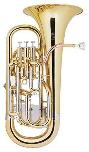 Lechgold EU-310L Euphonium - Stimmung: Bb - aus Messing - Edelstahl-Ventile - inkl. Trolley-Leichtkoffer - Klarlackiert