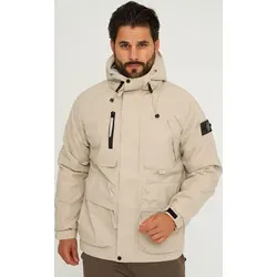 Soulstar Herren Übergangsjacke mit Kapuze - Funktionsjacke mit fleecegefüttertem Innenfutter für warmen Komfort, ideal für Outdoor-Aktivitäten bei wechselhaftem Wetter.