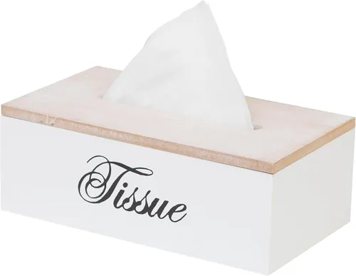 Kosmetiktücherbox Holz Taschentuchspender Kosmetiktücher Taschentuchbox Box Weiß