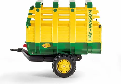 rollyToys Hay Wagon Heuwagen Grün Einachser - Tretfahrzeug für Kinder von 3-10 Jahren, robust und ideal für kreative Spielstunden im Freien. Mit einer Länge von 79 cm und einem Gewicht von 6600 g.