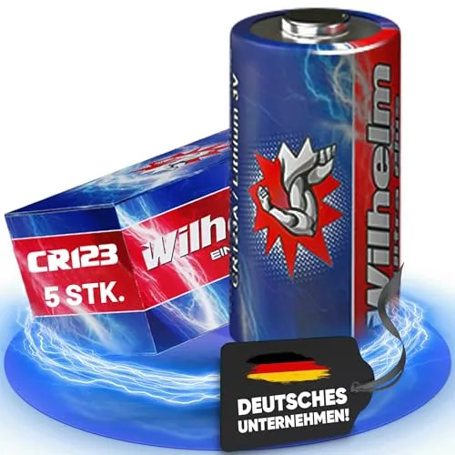 CR123 WILHELM 3V Lithiumbatterie CR123A 123 CR DL123 CR17345 Fotobatterie Photo 5 x