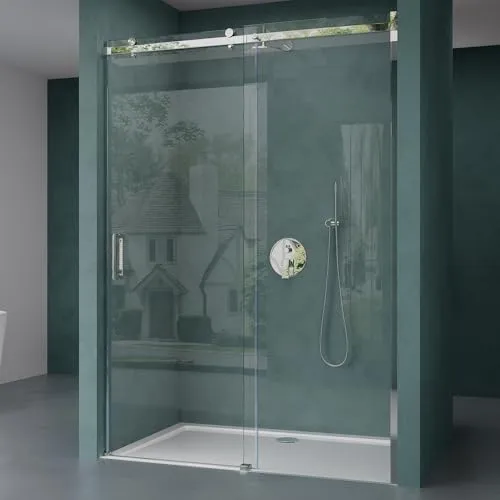 Mai & Mai Dusch-Schiebetür Nischentür Teramo04, 100x195 cm - Duschtüren mit 8mm ESG-Sicherheitsglas und NANO-Beschichtung für einfache Reinigung. Elegant mit Schwebemechanismus, langlebige verchromte Beschläge, ideal für modernes Badezimmer.