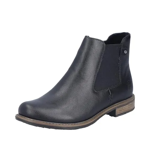 RIEKER Chelseaboots Damen Gr. 37, Schwarz - Stylische Chelseaboots aus Lederimitat mit elastischem Einsatz, ideal für den Alltag. Bequemer Blockabsatz und wärmendes Innenmaterial sorgen für optimalen Tragekomfort.