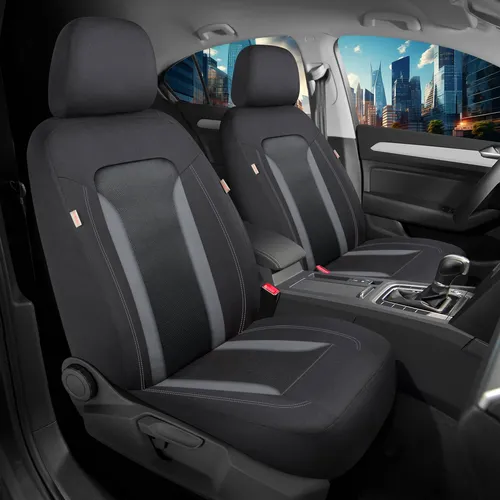 Schonbezüge Sitzbezüge für Cadillac ATS Bj 2013-18 in Schwarz/Grau TF2