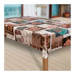 laro Tischdecke Wachstuch-Tischdecken Abwaschbar Cafe Kaffee Espresso braun rechteckig braun 85 cm x 85 cm