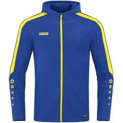 JAKO Damen Kapuzenjacke Power, Royal/Citro, 40 - Funktionsjacken: Bequeme, atmungsaktive Hoodie für Damen mit flauschigem Fleece-Innenfutter, ideal für Sport und Freizeit bei kaltem Wetter.
