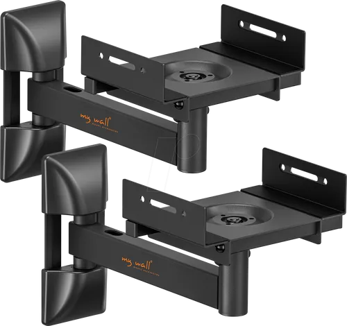 Neigbare Lautsprecher Wandhalterung bis 25 kg - Schwarz - Lautsprecher-Ständer & -Halterungen, schwenkbare und drehbare Halterung für flexibles Sound-Management in jedem Raum.