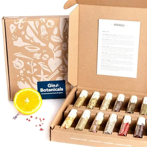DO YOUR GIN BOTANICALS | Gin Gewürz Set | 12 Botanicals | Gin-Cocktails | Geschenkset für Männer & Frauen | Tolles Einweihungsgeschenk | Vatertags, Geburtstags, Muttertags, Weihnachts, Hochzeit