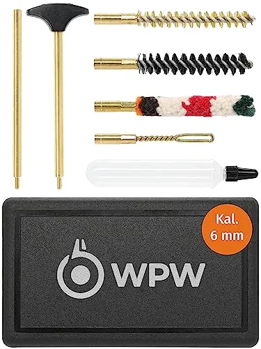 WPW Reinigungsset für Kurzwaffen 7-teilig für Kaliber 6 mm / 6,35 mm mit 1/8
