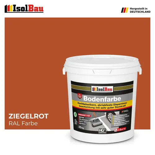 Bodenfarbe Betonfarbe Ziegelrot 25 kg Bodenbeschichtung Fußbodenfarbe Garage