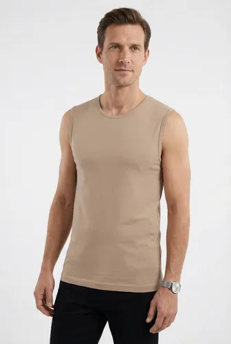 OLYMP Herren T-Shirt Langarm Level.Five - Caramel 24, M - T-Shirt für Herren in Body fit, einfarbig und ideal für einen modernen Look. Perfekt für Freizeit und Business.