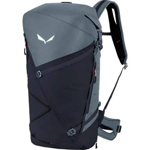 Salewa Puez 32+5 Wanderrucksack - Blau/Grau - Robuster Rucksack für Wander- und Trekkingtouren mit Frontzugriff und Regenhülle. Ideal für Outdoor-Abenteuer, 32 + 5 l Volumen, DWR-imprägniertes Polyamid.