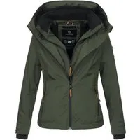 MARIKOO Damen Übergangsjacke mit Fleece-Innenfutter - Funktionsjacke mit kuscheligem Fleece-Innenfutter, ideal für kühle Tage im Frühling und Herbst. Sportlicher Schnitt mit großer Kapuze für optimalen Tragekomfort und Bewegungsfreiheit.