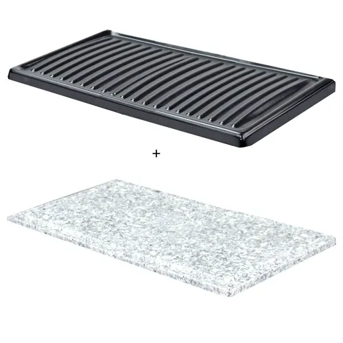 2er Platten-Set für Raclette Gent | Grillplatten | Steinplatte