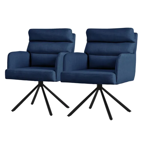 ML-Design Esszimmerstühle drehbar 2er Set Dunkelblau - Elegante Esszimmerstühle mit 180° Drehfunktion und ergonomischem Design, perfekt für jeden Raum und höchsten Komfort.
