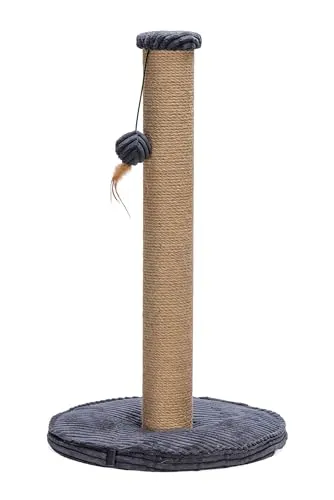 Designed by Lotte Ribbed Kratzbaum – Anthrazit, 41x41x70 cm - Aktivitätskratzbaum mit integriertem Spielball für zusätzlichen Spielspaß. Kompakt und stilvoll, schützt Ihre Möbel und fördert die Aktivität Ihrer Katze.