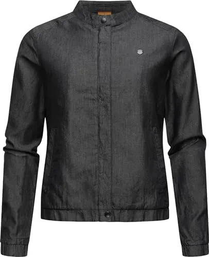 Ragwear Malawi Denim Damen Blousonjacke in Jeans-Optik - Funktionsjacken: Leichte Sommerjacke mit hochwertigem, elastischem Material für Komfort und Bewegungsfreiheit, ideal für lässige Outfits in jeder Jahreszeit.