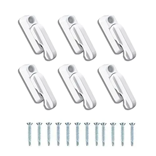 Stück Fenstersicherung, Aluminiumlegierung Safe Fensterschloss für Tür Heimsicherheit Kinderschutz, Jammer Fenster Extra Schloss für UPVC/PVC Türen Fenster- Weiß 6