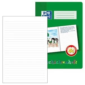 OXFORD Geschichtenheft Lineatur 4G blanko DIN A4 ohne Rand, 16 Blatt, 1 St.