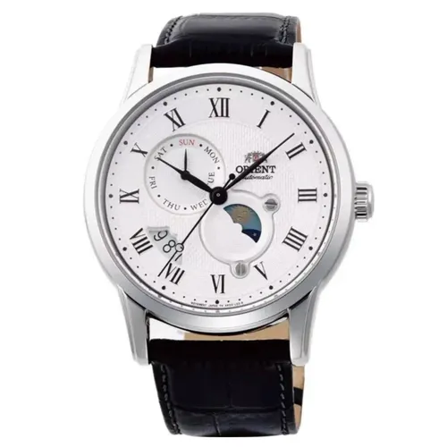 Orient Klassische Uhr RA-AK0008S10B - Elegante Herrenuhr mit Sun & Moon-Funktion, Saphirglas und mechanischem Uhrwerk, ideal für stilbewusste Männer.