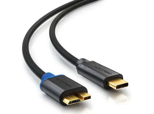 deleyCON deleyCON 2m USB C Kabel Datenkabel Ladekabel USB 2.0 microUSB zu Smartphone-Kabel