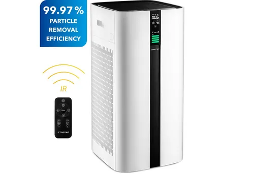 TROTEC AirgoClean 350 E – HEPA Luftreiniger für Allergiker - Luftreiniger für Räume bis 120 m², entfernt 99,97% aller Partikel. Intelligente Luftmesstechnologie zeigt die Luftqualität in Echtzeit an.
