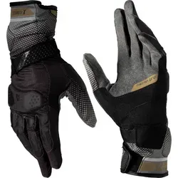 Leatt ADV X-Flow 5.5 Handschuhe - Schwarz/Dunkelgrau/Gold - M - Motorradhandschuhe mit MicronGrip-Technologie für perfekten Grip und Höchstmaß an Bewegungsfreiheit. Ideal für jedes Wetter und zertifiziert nach EN13594: 2015.