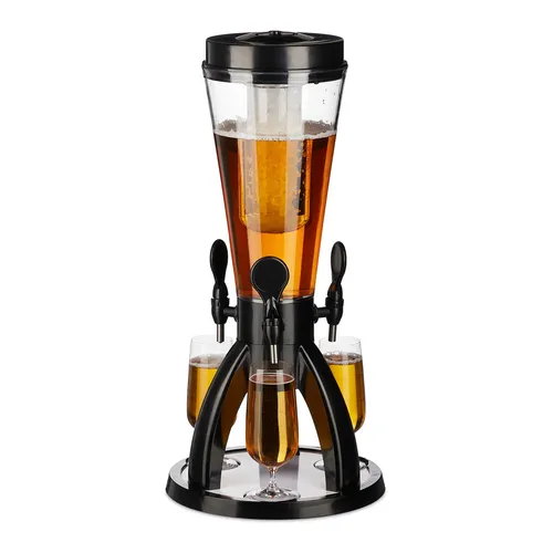 Biersäule Biertower Getränkespender - Spirituosen- & Bier-Zapfanlagen mit 3 Zapfhähnen für ein geselliges Trinkerlebnis, ideal für Partys und Veranstaltungen.