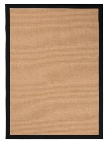 carpetfine Sisalteppich Schwarz 140x200 cm - Teppich für Wohn- und Schlafzimmer, pflegeleicht und strapazierfähig, ideal für Fußbodenheizung und sorgt für eine behagliche Wohlfühlatmosphäre.