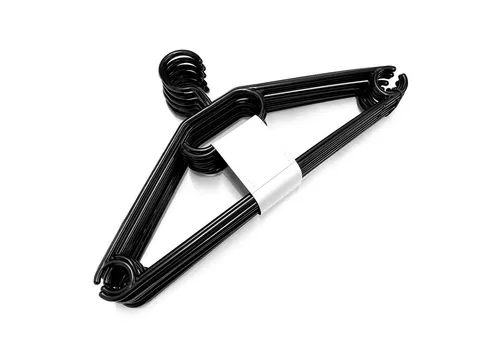 HAC24 Kleiderbügel Wäschebügel Garderobenbügel Kleider Bügel, (10-tlg), Schwarz Kunststoff Drehbar mit Antirutschrillen