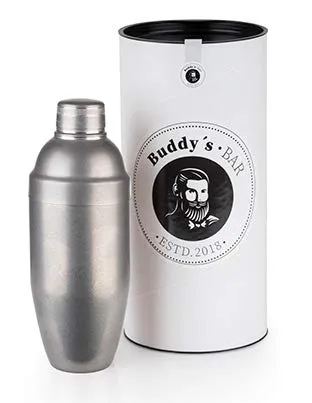 Buddy´s Bar – Bar-Shaker „Classic“, 700 ml Edelstahl Shaker - Cocktailshaker aus lebensmittelechtem Edelstahl mit antikem Finish. Ideal für Hobby- und Profi-Bartender, inklusive Geschenkbox für besondere Anlässe.
