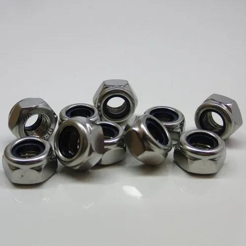Stück Sechskantmuttern M10 niedr. Form, selbstsichernd, Polyamidklemmteil DIN 985 Edelstahl A2 10
