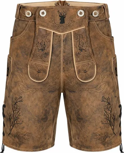 PAULGOS Herren Trachten Lederhose Kurz - HK3 ANTIK - Echtes Leder - Größe 44 - 60 - Erlebe den einzigartigen Antik-Style mit der PAULGOS Lederhose HK3! In verschiedenen Farben erhältlich, bietet sie perfekten Sitz und praktische Taschen für deinen Alltag.