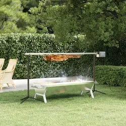 vidaXL Automatischer Rotisserie Grill mit Elektromotor - Grill für Außenbereich mit Edelstahl, ideal für ganze Lämmer oder Schweinchen. Langlebig, korrosionsbeständig und leicht umzustellen.