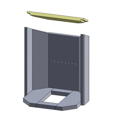 Heizgasumlenkplatte 460 x 190 x 25 mm (Vermiculite) passend für Justus **