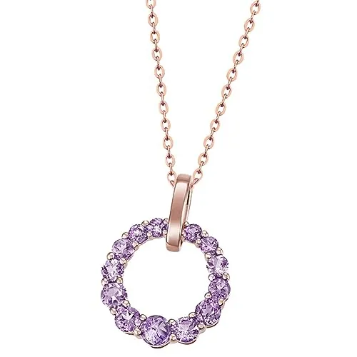 Goldmaid Damen Collier 585 Rotgold mit 13 lila Amethysten - Elegantes Damen-Collier aus 14 Karat Rotgold, verziert mit 13 lila Amethysten. Perfekt für besondere Anlässe und ein echter Blickfang!