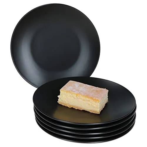 MamboCat Kattegat 6er Set Kuchenteller - Dessertteller Set für 6 Personen, Ø 20 cm, in elegantem Schwarz matt. Ideal für Frühstück, Dessert oder Snacks. Mikrowellen- und spülmaschinengeeignet für einfache Handhabung.